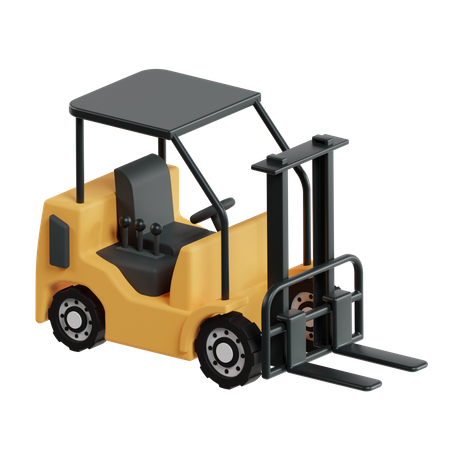 Industrial Forklift 3D Illustration