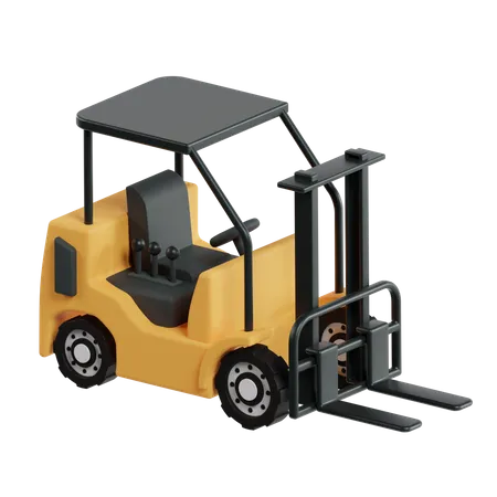 Industrial Forklift 3D Illustration