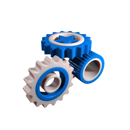 Industrial Gears and Cogs  3D Icon