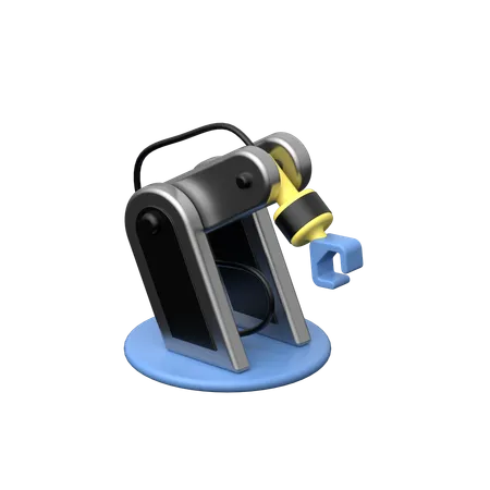 Industrial Robot 3 D Icon Represents Automation And Technology In Manufacturing Featuring A Three Dimensional Robotic Arm In A Dynamic Industrial Setting 3D Icon