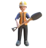 Industrial Worker Holding Shovel