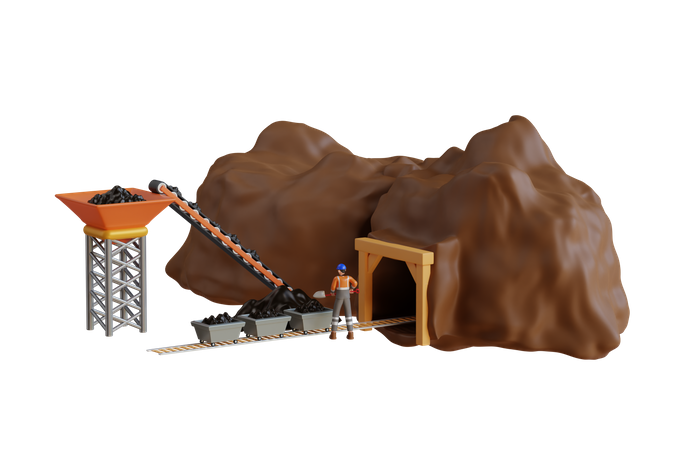 Industrie minière du charbon  3D Illustration
