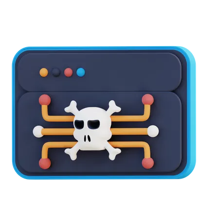 3 D Illustration Of A Virus Infected Web 3D Icon
