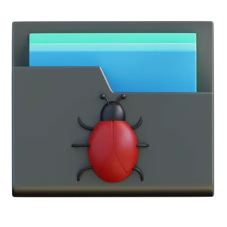 3 D Illustration Infected Folder 3D Icon