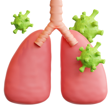 Infected Lungs due to coronavirus 3D Illustration