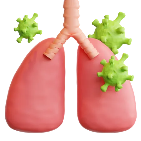 Infected Lungs due to coronavirus 3D Illustration