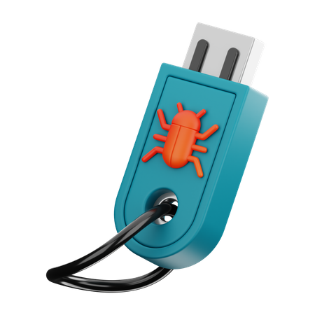 Infected Pen Drive  3D Icon