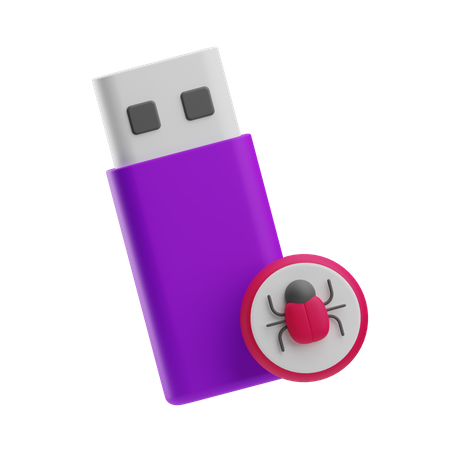 Infected Pen Drive  3D Icon