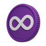 infinity coin 3d illustration