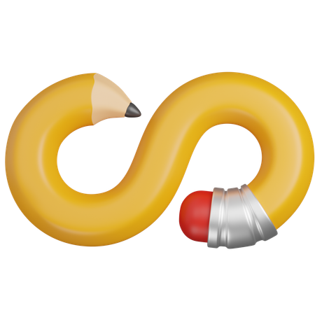 Infinity shape Pencil  3D Icon