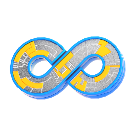 무한대 기호 회로  3D Icon