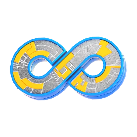 무한대 기호 회로  3D Icon