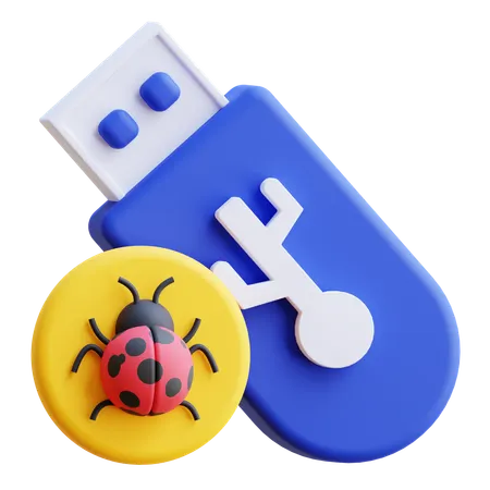 Infiziertes USB-Laufwerk  3D Icon