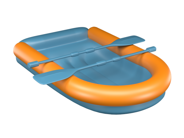 Inflatable Boat  3D Illustration