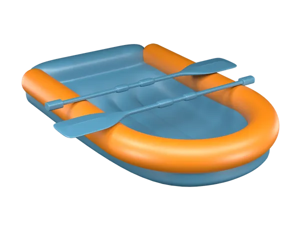 Inflatable Boat  3D Illustration