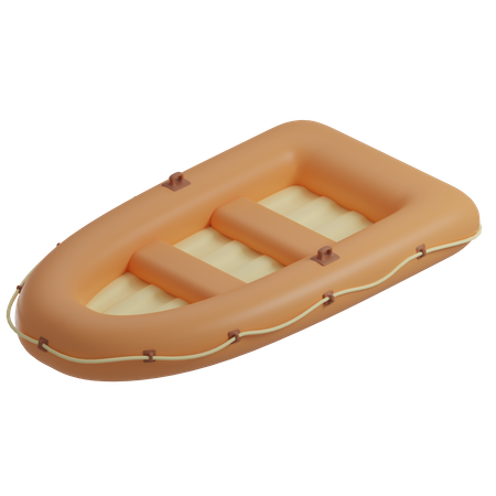 Inflatable Boat  3D Illustration