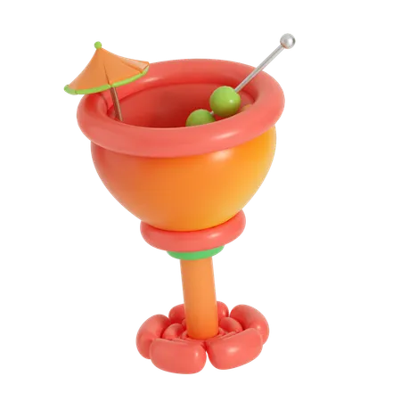 Inflatable Cocktail Illustration In 3 D Design 3D Icon