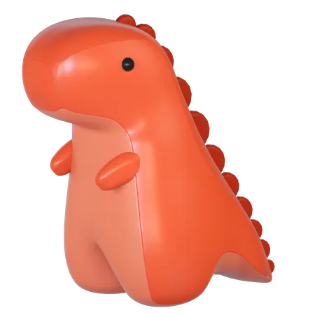 Inflatable Dinosaur Illustration In 3 D Design 3D Icon