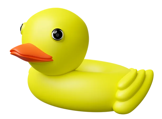 3 D Inflatable Duck Isolated 3D Icon