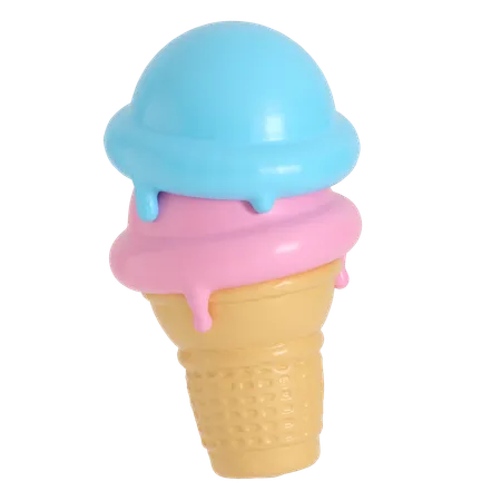 Inflatable Ice Cream Cone Illustration In 3 D Design 3D Icon