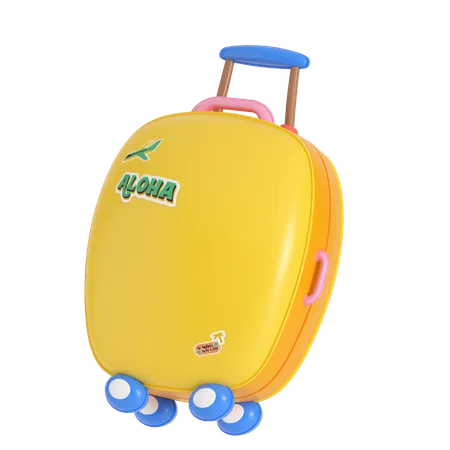 Inflatable Luggage Illustration In 3 D Design 3D Icon