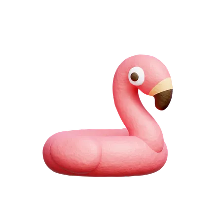 3 D Inflatable Pink Flamingo Summer Beach Element 3D Icon