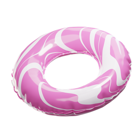 Inflatable pink ring 3D Illustration