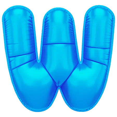 Inflated W  3D Icon