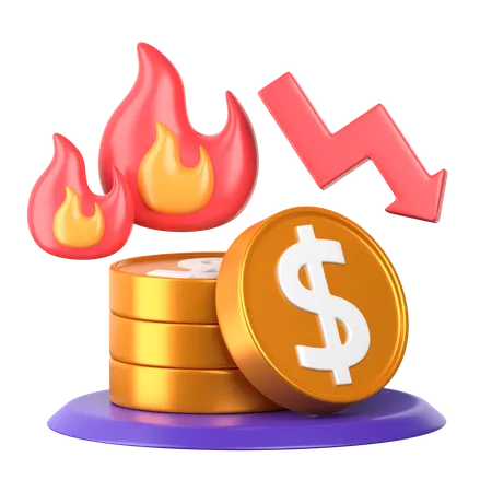 Inflation 3 D Economic Crisis Icon 3D Icon