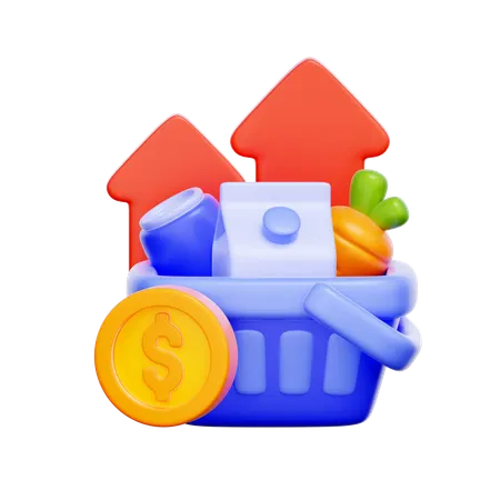 인플레이션율  3D Icon