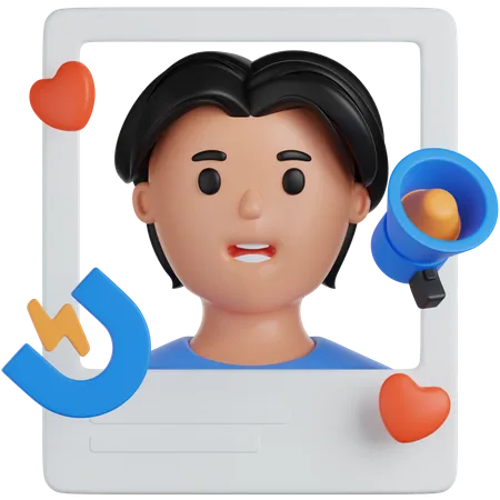 Influencer  3D Icon