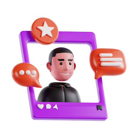Influenciador de redes sociales  3D Icon
