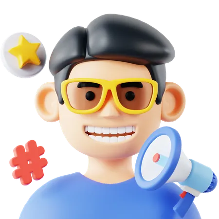 Influencer man  3D Icon