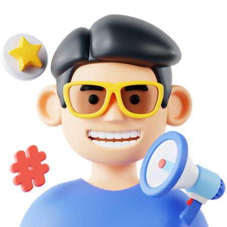 Influencer man  3D Icon