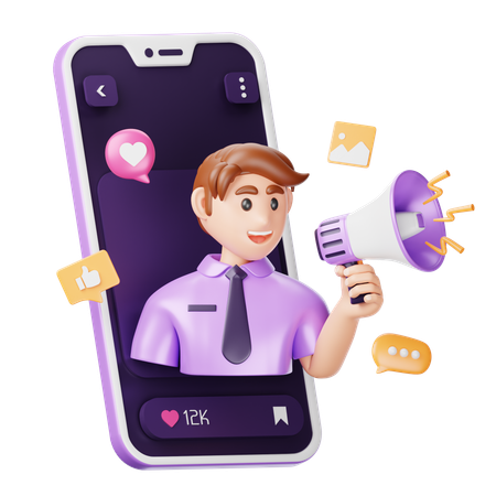 Influencer Marketing  3D Icon