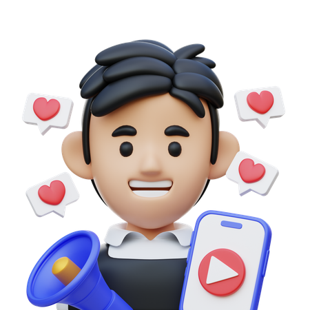 Influencer Marketing  3D Icon