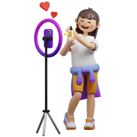 Influencer Showcasing Product  3D Icon