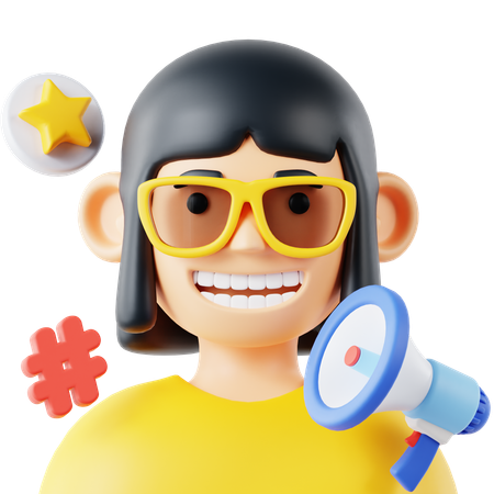 Influencer Woman  3D Icon