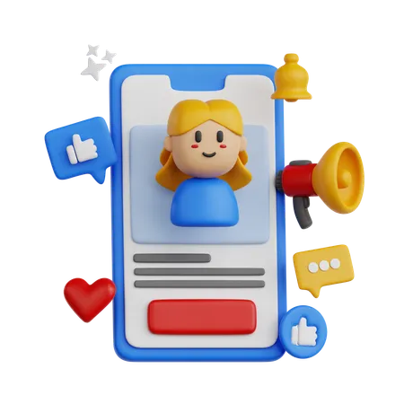 Influenceur des médias sociaux  3D Icon