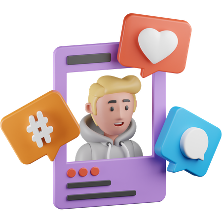 Influenceur des médias sociaux  3D Icon