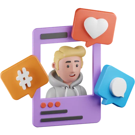 Influenceur des médias sociaux  3D Icon