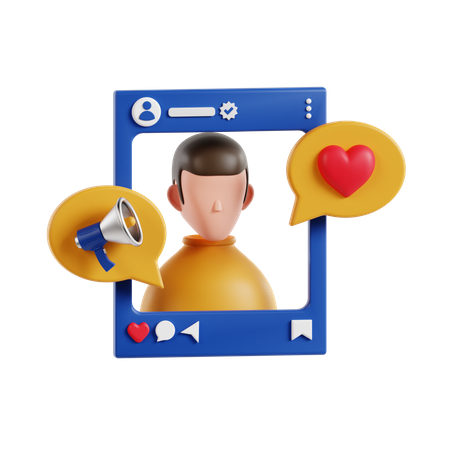 Influenceur des médias sociaux  3D Icon