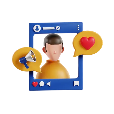 Influenceur des médias sociaux  3D Icon