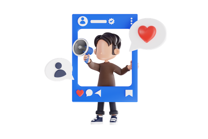 Influenceur des médias sociaux  3D Illustration