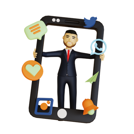 Influenciador de mídia social  3D Illustration