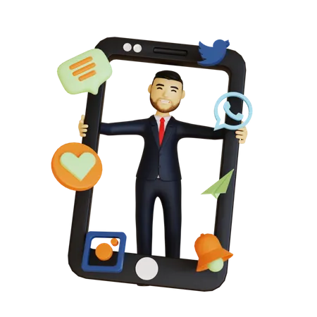Influenciador de mídia social  3D Illustration