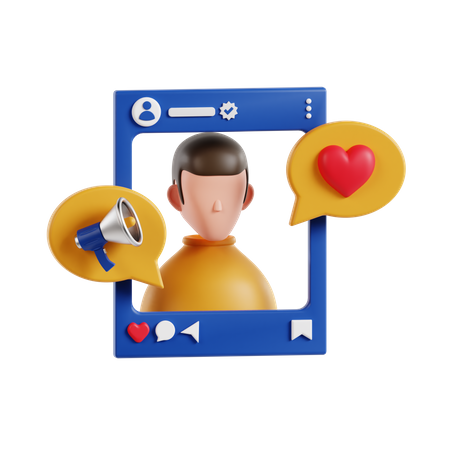 Influenciador de mídia social  3D Icon