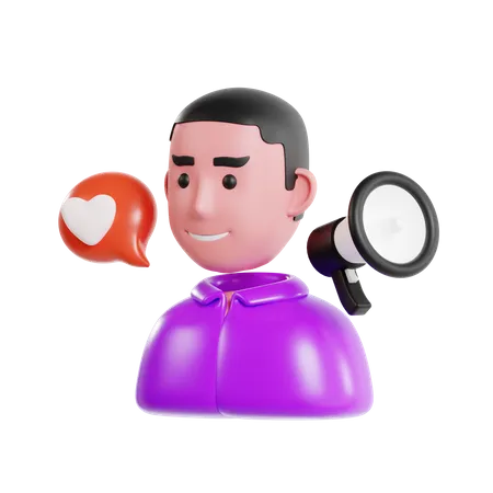Influenciador masculino  3D Icon