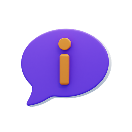 Info Chat Bubble  3D Icon
