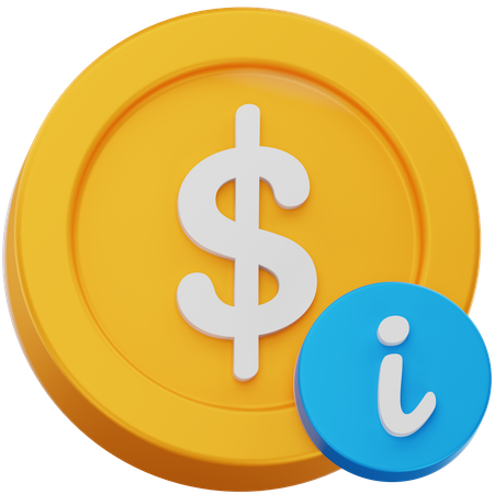 Info dollar coin  3D Icon